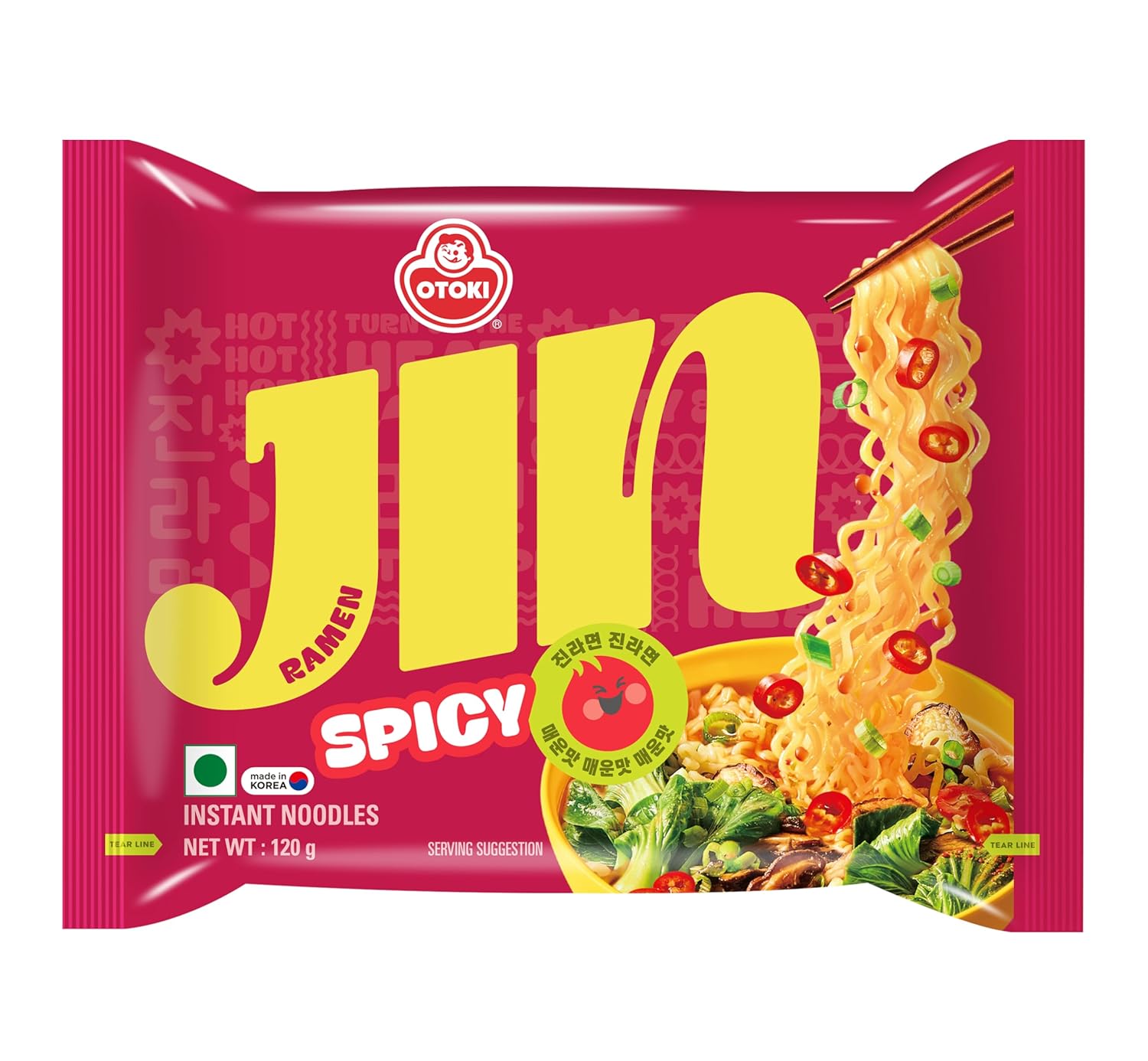 OTTOGI Jin Ramen Spicy 120g x 5p x 8